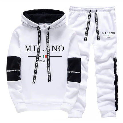 Men's Set/Hoodie/Pants Italy Trendy Hoodie Sportswear Outfit 2026 Autumn Daily Casual Fashion Hooded Sweatshirt and Jogger Pants
