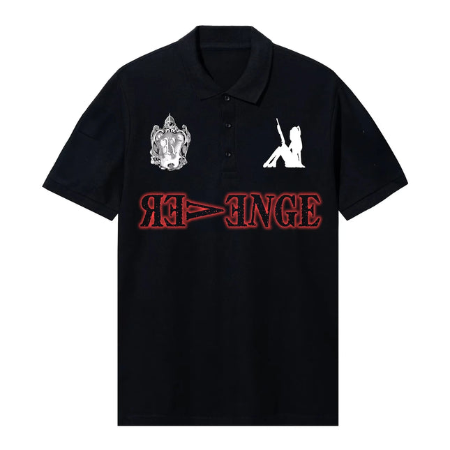 Y2K High Street Punk European and American Spring Summer Men Harajuku Gothic Style Polo Shirt Style Gothic Couple T-shirt