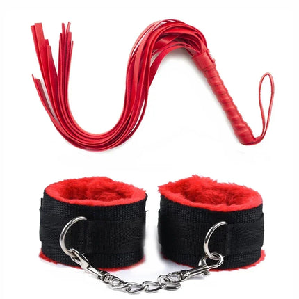 44 cm PU leather whip, whip plush, nylon plush, sex handcuffs, slave restraint, exotic accessories, toy couple, adult game play