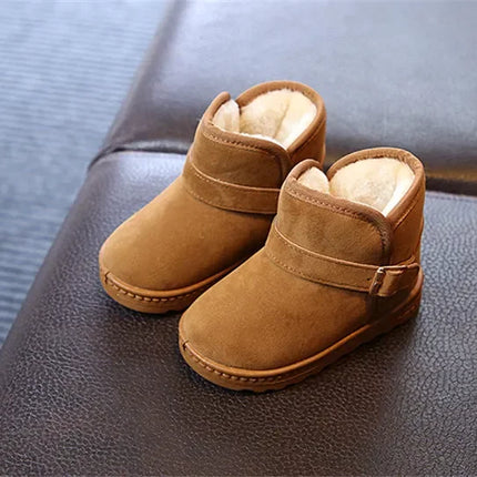 Children Snow Boots Winter Cute Warm Fashion Anti Slip Shoes Kids Boys Girls Leisure Thick Fur Platform Flat Short Boot Sneakers