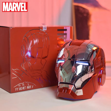 New AutoKing 1/1 Mk5 Iron Man Helmet Cosplay Voice Control Eyes with Light Model Toys for Adult Electric Wearable Christmas Gift