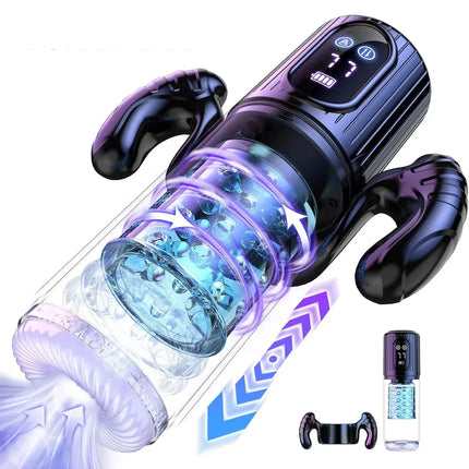 High Speed Automatic Thrusting Rotating Piston Stroker Masturbator Telescopic Vagina Blowjob Masturbation Sex Toys for Men 18