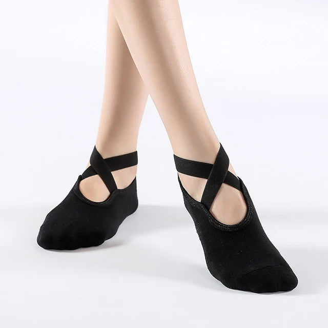 Women High Quality Breathable Yoga Socks Silicone Non-Slip Bandage Pilates Sock Ladies Ballet Dance Fitness Workout Cotton Socks