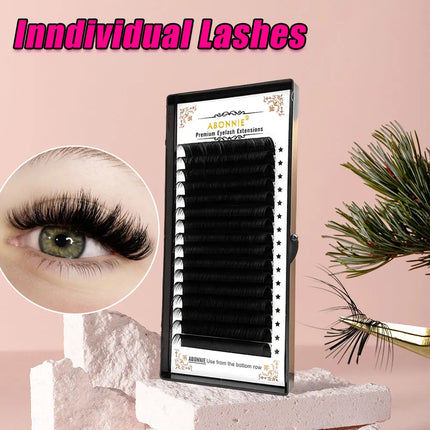 Abonnie 16 Rows Classic Lash Extension 005-015mm C D 8-18mm Individual Silk Eyelash Extension Eye Beauty Cilios