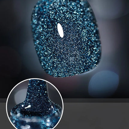 Glitter Reflective Gel Nail Polish 12 Color Red Pink UV Gel Varnish Sparkling Sequins Soak Off Nail Gel Nail Polish for Manicure