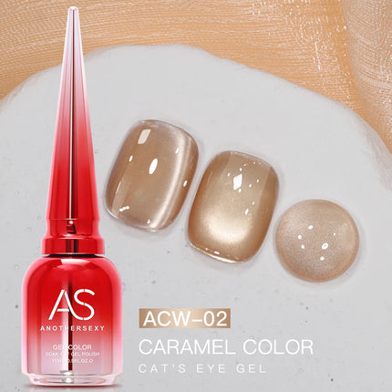 AS 15ml Luxury Coffee Cat Nail Gel Polish Tpo Free Soak Off UV LED Dark Brown Cat Eye Manicure Gel Polish Nail Art Varnish Gel