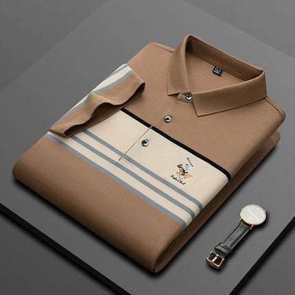 Luxury Embroidery Men's Polo Shirt Summer Thin Breathable 95%Cotton Hip-Hop Harajuku Black Lapel Short-Sleeved Tops Male M-4XL