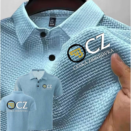 Summer New Men POLO Shirts T-Shirt CZ Ceska Zbrojovka Firearms High End Ice Silk Mesh Men's Short-Sleeved Tops Shirt Collar