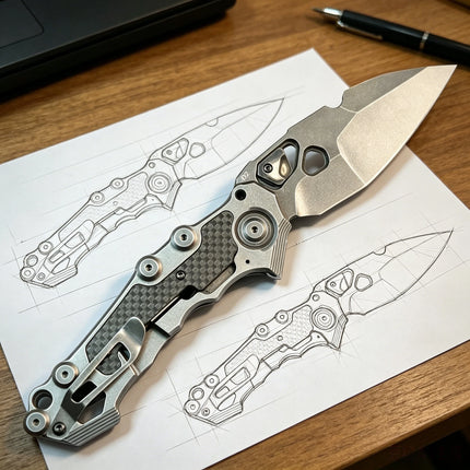 Mechanic - Complex CNC precision-engraved heavy-duty folding knife, made of D2 steel, EDC personalized collection knife