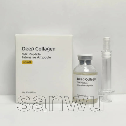 Korean Silk Peptide Deep Collagen Intensive Ampoule Serum Deep Moisture Tightening Texture Refining Treatment Facial Care