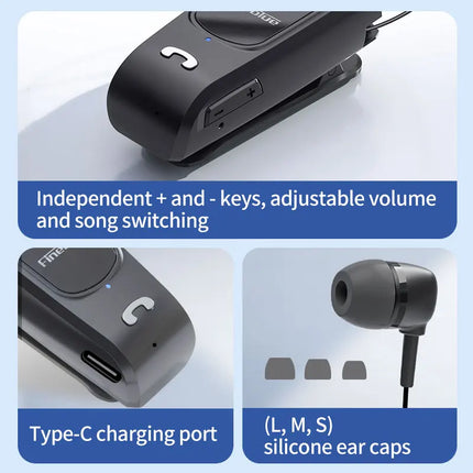 Fineblue F920 Mini Wireless Earphone Retractable Portable Bluetooth Headset Calls Remind Vibration Sport Run Gamer Headphone