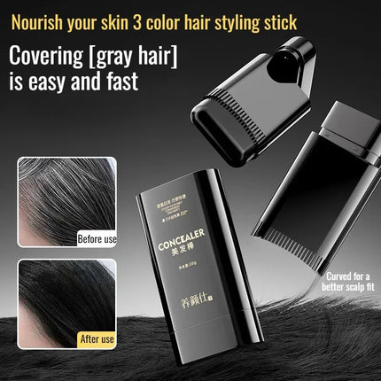 YP1205 Instant Black Covera Waterproof and Sweatproof Hair Dye Stick Disposable White Hair Coloring Comb  Hairline Root Conceale