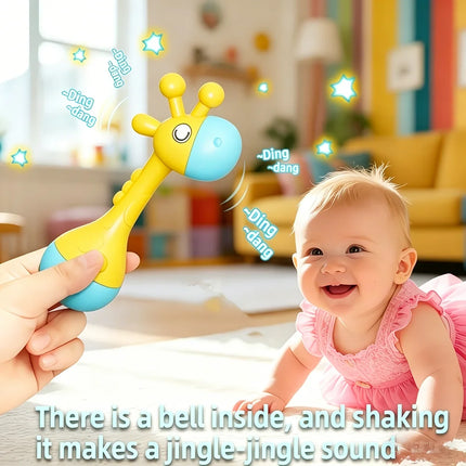 Baby Rattle Infant Developmental Hand Grip Baby Montessori Puzzle Toys Cute Animal Music Sound for Newborn Teether Gift