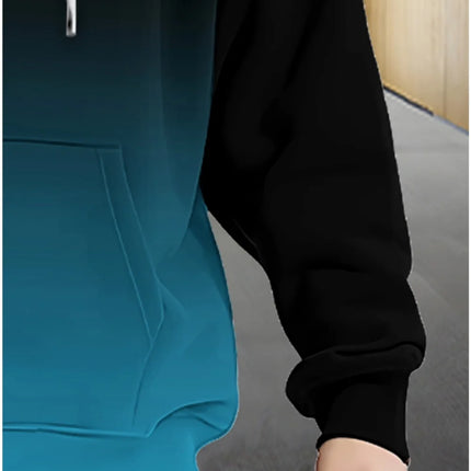 Fashion Gradient Graphic Hooded Zip-Up Casual Sports Pocket Design Long Sleeve Streetwear Outdoor Travel Street Oversized Hoodie