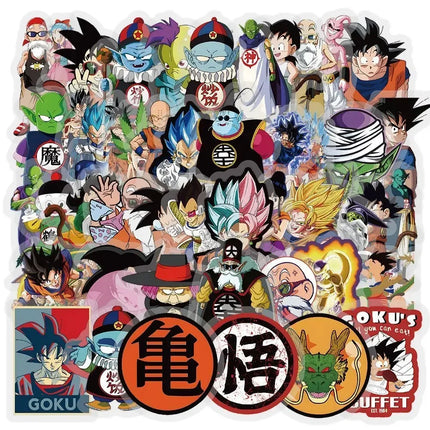 104pcs Dragon Ball transparent stickers hot blooded cartoon anime waterproof graffiti for cups suitcases decorative toy gift