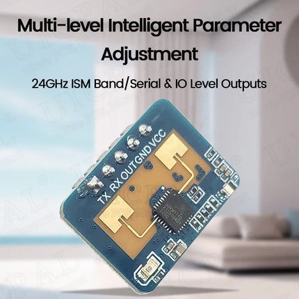 LD2410C 24GHz Human Presence Sensor High Accuracy FMCW Wave Radar Induction Module Body Heartbeat Detection Sensors
