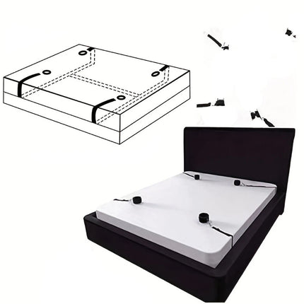 Couple Bed Sex Games Strap System BDSM Bed Restraint Sex Machine Female Handcuff Ankle Cuffs Open Leg Straps Eyeblinder Sex Toy
