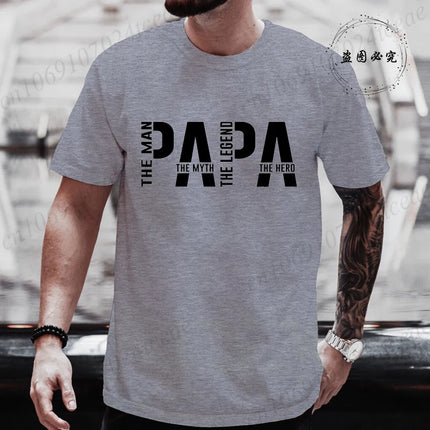 Papa The Man The Myth The Legend Funny T-shirt for Men Clothing Dad T Shirt Short Sleeve Tee Shirt Men T-Shirts Clothes Tops
