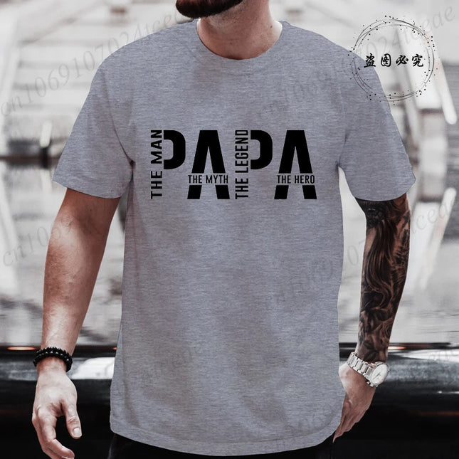 Papa The Man The Myth The Legend Funny T-shirt for Men Clothing Dad T Shirt Short Sleeve Tee Shirt Men T-Shirts Clothes Tops