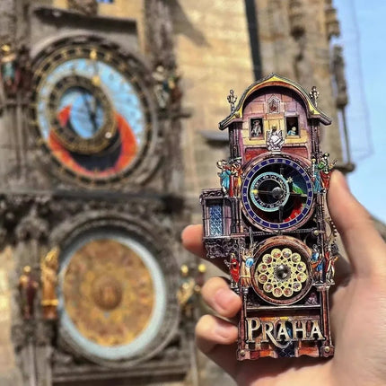 Wooden Prague Square Fridge Magnets Unique Design European Style Tourism Souvenir Magnets Souvenir Collection