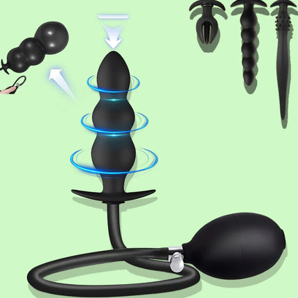 Anal Plug InflatableAnal Beads Butt Plug Anal Dilator Massager Anus  Butt Beads Prostate Massager Sex Toys Men Gay Anus Dilator
