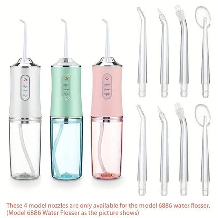 4-Pack GentleCare Water Flosser Tips - Easy-to-Attach, Durable Plastic Nozzles for a Hygienic Clean, Convenient Replacement