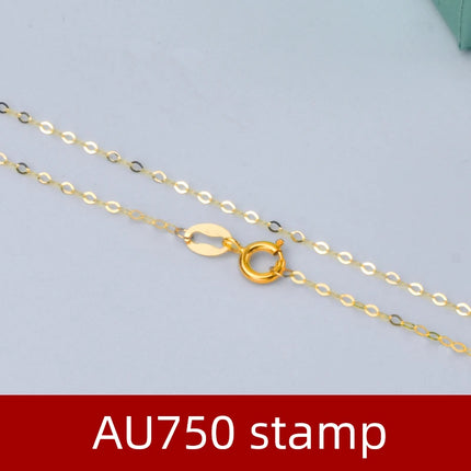 NYMPH Real 18K yellow Gold Chopin Chain Necklace Au750 Fine Jewelry Wedding For Female Wedding Gift X269 22-9-14