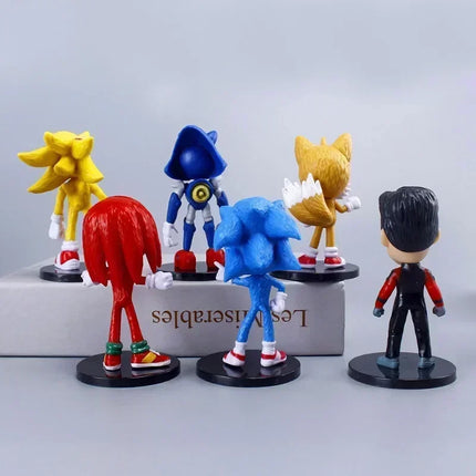 Sonic Figures 6pcs Set 8.5-11cm - Shadow Tails PVC Toys Gift / Sonic Figurines 6pcs 8.5-11cm - Shadow Tails Toys