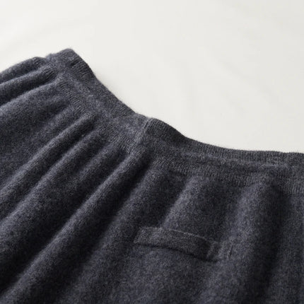 Popular Men's Cashmere Machete Pants Autumn Winter Loose Casule Pants 100% Merino Wool Knitted Trousers Thick Soft Warm Pants