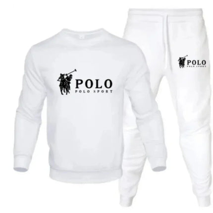 Men's autumn and winter sets of round-neck sweatshirts and jogging pants autumn and winter fashion outdoor fitness and casual