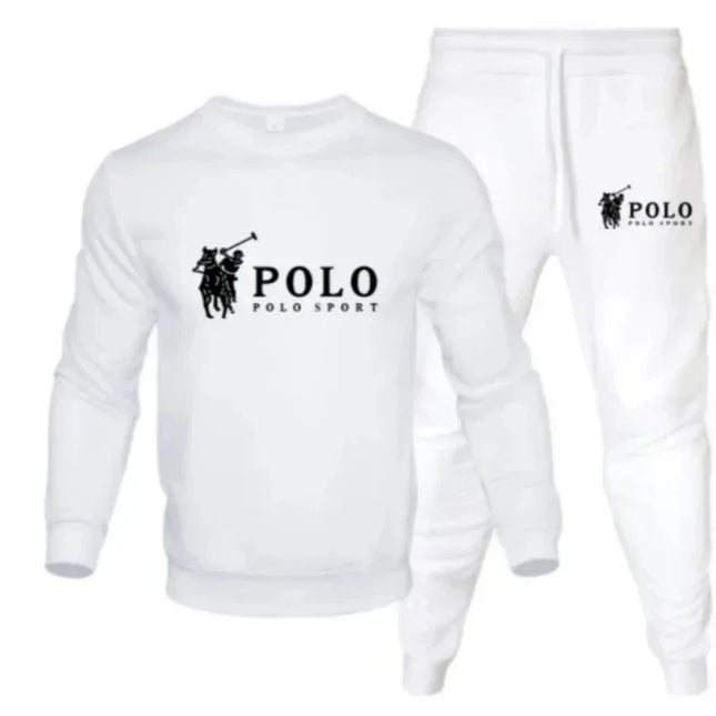 Men's autumn and winter sets of round-neck sweatshirts and jogging pants autumn and winter fashion outdoor fitness and casual