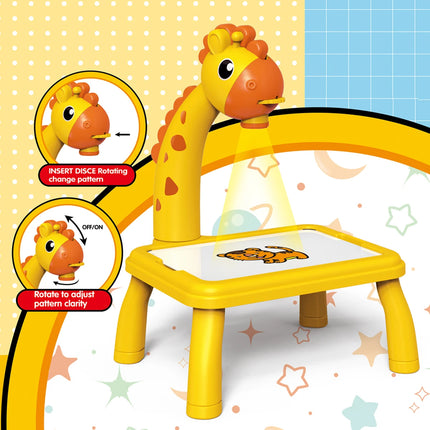 Painting Board Toys for Kids, LED Projector Drawing Art Painting Desk Educarional Learning Drawing for Boys and Girls Gifts