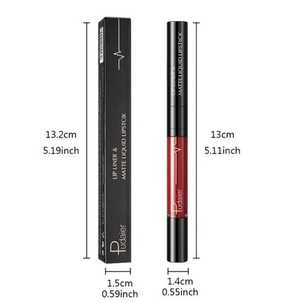 Double-Ended Ultra-Precise Waterproof Lip Liner - Lip Liners with High Pigment, Smooth, Sweatproof