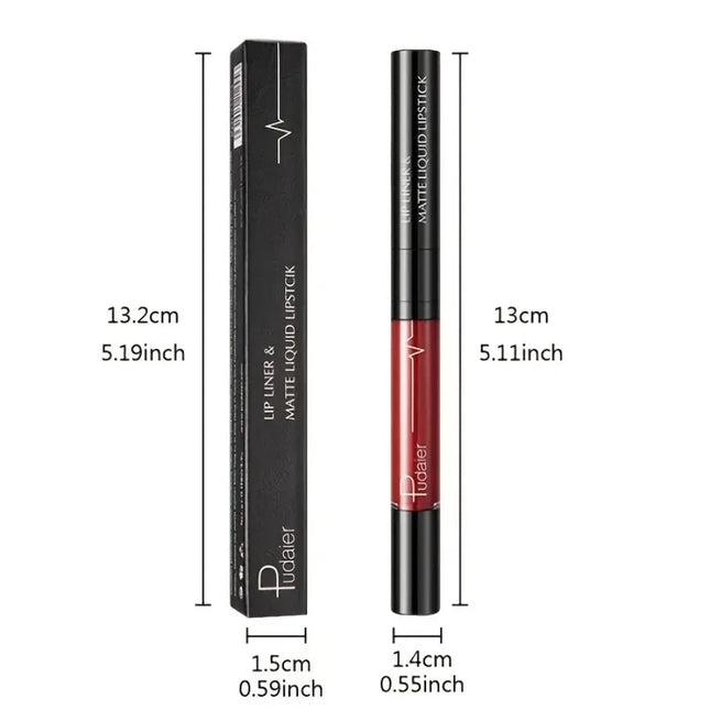 Double-Ended Ultra-Precise Waterproof Lip Liner - Lip Liners with High Pigment, Smooth, Sweatproof
