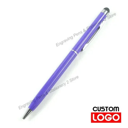 100 Pcs 13-color Metal 2-in-1 Stylus Universal Ballpoint Pen Custom Logo Text Engraving Office School Advertising Pen Wholesale