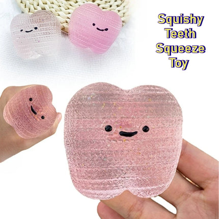 Squishy Teeth Fidget Toy Cube Anti Stress Squeeze Toy Kids Adults Party Gifts Slow Rise Toy Autism ADHD Sensory Anxiety Therapy