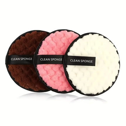 3-Pack 6-Pack Ultra-Absorbent round Face Washing Sponge Reusable Makeup Remover Cosmetic Puff for Facial Care