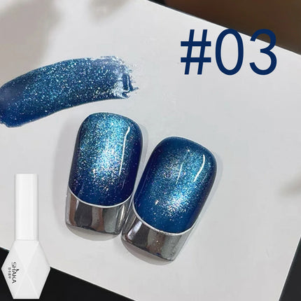 1-10pcs WS Sparkling Blue Glass Bead Cat Magnetic Gel Nail Polish Flash Whitening Popular Semi Permanent Soak Off UV Gel Varnish