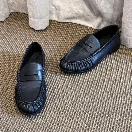 BANFANG Women's Shoes Summer New Fashion Classic Luxury Brand Design Loafers Sheepskin Comfortable Casual Shoes For Woman