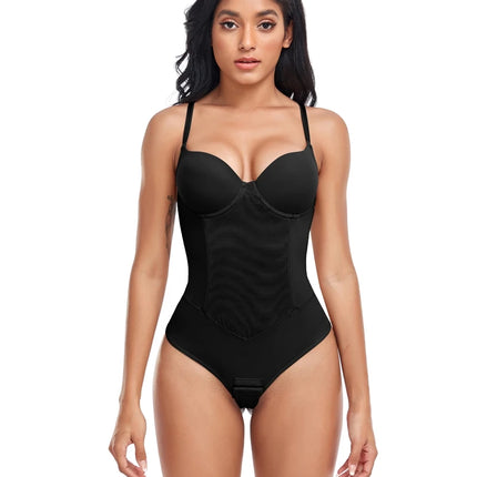 Thongs Bodysuit Shapewear Women Full Body Shaper Waist Trainer Steel Bones Tummy Control Underwear Flat Belly Underbust Corset