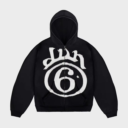 American Fashion New Skull Print Hoodie Women Y2K Vintage Rock Hip Hop Gothic Popular Casual Joker Plus Velvet Padded Sweater