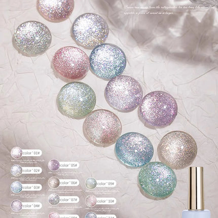 MIANEL 12ML 2026 New Tyndall Cat Eye Gel Nail Polish Flash Whitening Small Light Bulb Crystal Nail Polish Pink Nails 1-5pcs