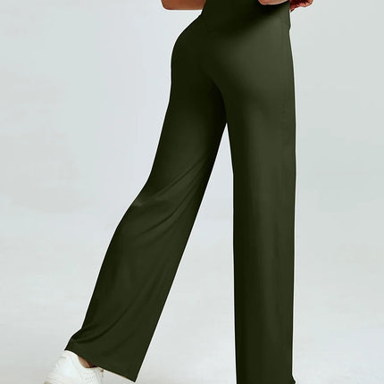 High Waisted Straight Leg Yoga Pants for Women, Naked Feeling Butt Lifting Loose Fit Workout Trousers, Slimming Gym Pants