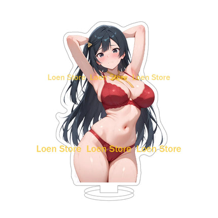 Hot game Anime sexy lingerie bikini girl student big ass big breasts bunny girl Anime Figure Acrylic stand desk ornament gift