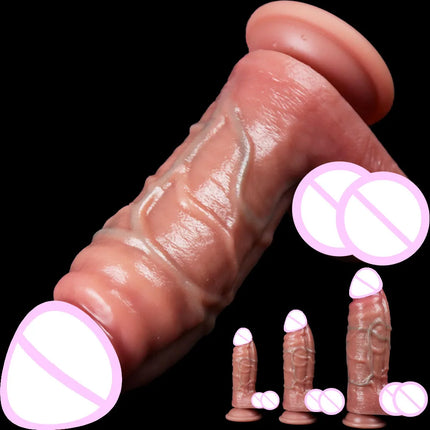 Realistic Liquid Silicone Dildo with Suction Cup Medical Grade Flesh Skin Soft Lifelike Peni Sex Toy for Women Adult Masturbator