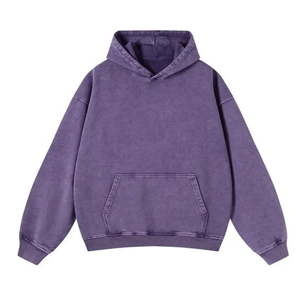 Customized Heavyweight Loose Women's Washed Wax Dye Hooded Pure Cotton Sweatshirt Cross-Border Special Sale Fashionable Streetwe