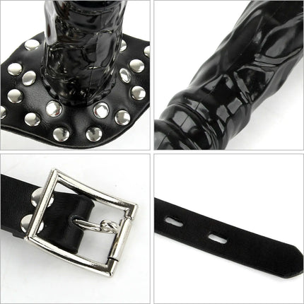 LILUPLAY Sexy Bdsm Double-Ended Dildo Open Mouth Gag Leather Bondage Strapon Dildo Exotic Accessories Sex Toys For Women