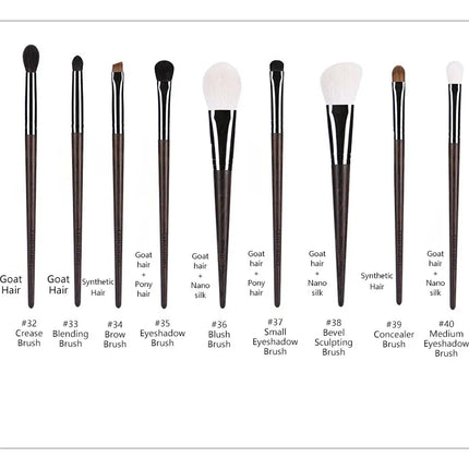 1pc High end Animal Hair Detail Eyeshadow Makeup brushes Highlight Make up brushes Eye Shadow Conceal Ebony Handle pencil beauty