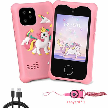Kids Smart Phone MP3 Player Digital Camera Toys Touchscreen Unicorn Baby Mobile Educational Toys for Girls Boys Age 3-8