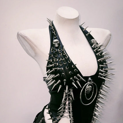bustier top y2k fashion y2k clothes y2k crop top gothic clothes y2k top Rivets Tank Tops Skull top vintage tops gothic tank tops
